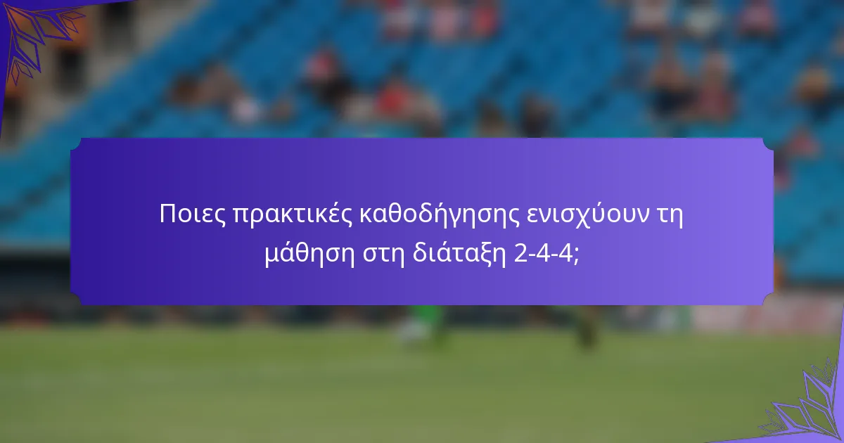 Ποιες πρακτικές καθοδήγησης ενισχύουν τη μάθηση στη διάταξη 2-4-4;